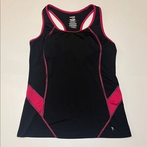 Danskin Now Racerback Fitted Dri-More Performance Tank Shelf Bra Size Large